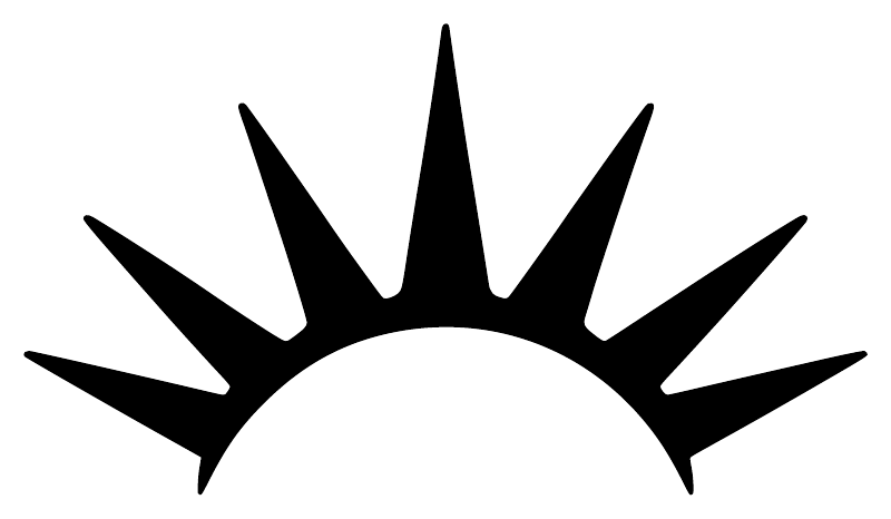 Liberty Crown vinyl decal: black sunburst rays with circular base