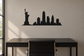 Black vinyl skyline decal with Statue of Liberty and Manhattan buildings silhouette