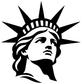 Lady Liberty portrait vinyl decal close-up of Liberty head and spiked crown