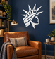 Statue of Liberty profile vinyl decal on dark wall