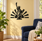 Vinyl wall decal: black Statue of Liberty silhouette with rising sun rays