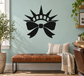 Black and white vinyl wall decal with Liberty-style crown and bow