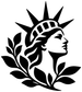 Liberty head vinyl decal close-up with laurel leaves, black cutout