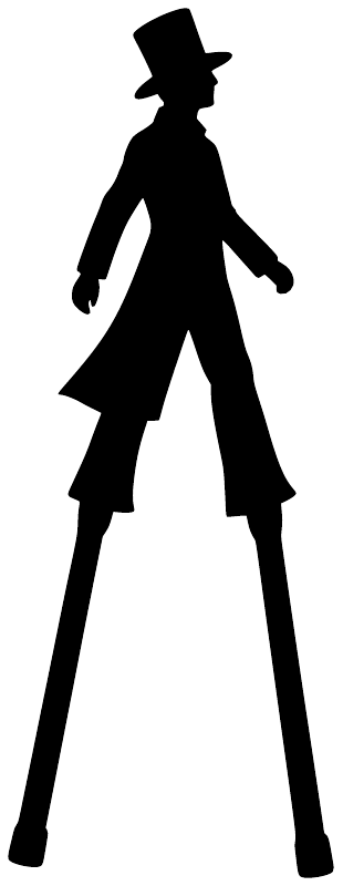 Black full-body top-hat figure vinyl decal silhouette