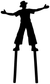 Black vinyl decal silhouette of a standing person with arms out