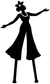Flower crown stroll vinyl decal, black girl silhouette with flower crown and flowing dress