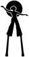 Vinyl decal: white silhouette figure inside a black sun disk