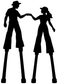 Friends fist bump vinyl decal silhouette figures in black on white
