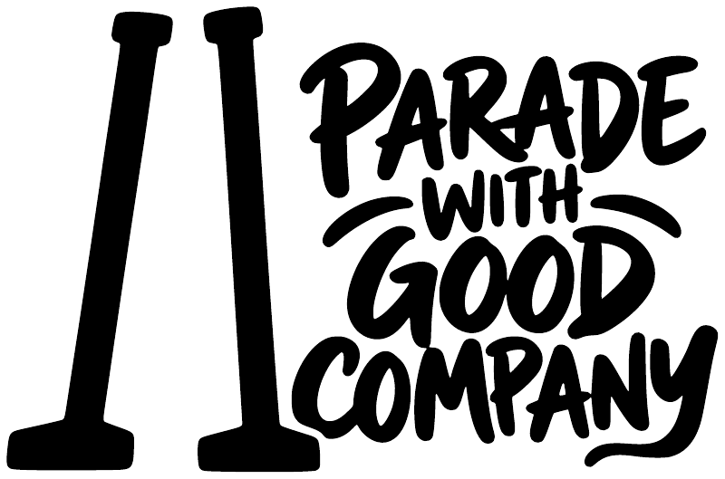 Stilts vinyl decal showing large 'II' and 'PARADE WITH GOOD COMPANY' text