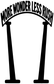 Vinyl decal: black “More wonder less rush” banner text with hourglass icon on white