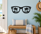 Sunglasses vinyl decal with black frames and palm tree reflections