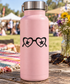 Black heart-frame vinyl decal with star icons, on sunglasses-style frames