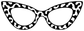 Cat-eye sunglasses vinyl decal in black-and-white wild cat pattern