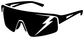 Close-up sunglasses lightning vinyl decal graphic, black frame with lightning highlights