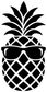 Black pineapple sunglasses vinyl decal with a woven lattice pattern