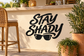 Vinyl decal with “Stay Shady” script and sunglasses graphic