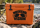 Vinyl decal reading "WEEKEND VISION" with black sunglasses graphic