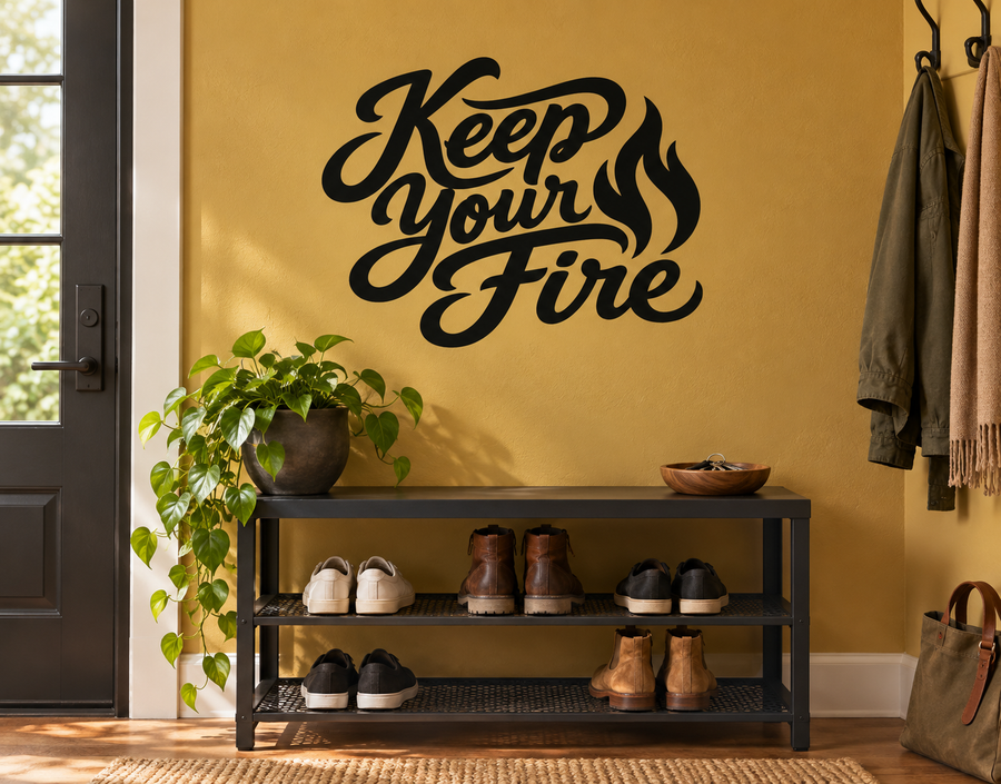 TattooCX030 - Keep Your Fire; illustrative application of the exact PDF artwork
