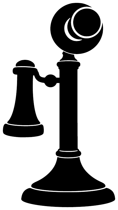 Black vinyl candlestick-style decorative decal silhouette with spherical top
