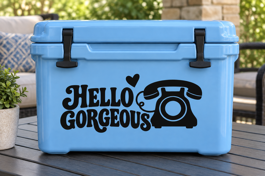 TelephoneCX009 — Hello Gorgeous; illustrative application of the exact PDF artwork