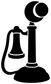Candlestick telephone vinyl decal with black silhouette of old candlestick phone