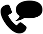 Telephone and speech bubble vinyl decal, black handset with speech bubble