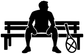 Black vinyl decal silhouette of tennis player on bench with wheelchair symbol