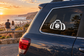 Tennis tote vinyl decal with white tennis bag icon on car window