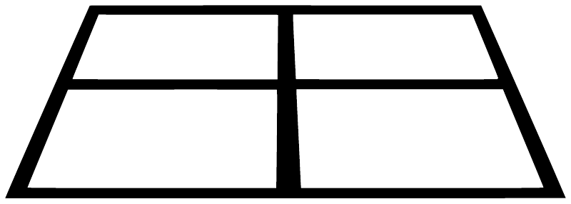 Tennis court frame club vinyl decal graphic with black outline and white panels