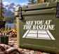 Tennis baseline vinyl decal reading “SEE YOU AT THE BASELINE” with court lines.