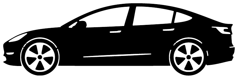 TeslaCX001 — Model 3 Profile Silhouette ; preview rendered from the saved vector PDF