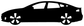 Tesla Model S side profile silhouette vinyl decal, solid black car shape