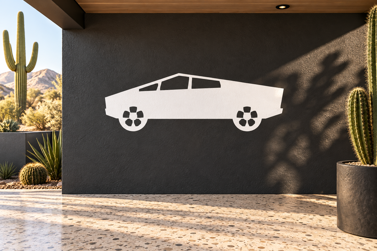 TeslaCX005 — Cybertruck Profile Silhouette; illustrative application of the exact PDF artwork