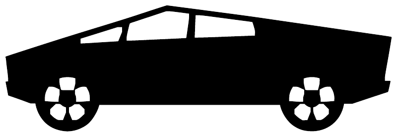 TeslaCX005 — Cybertruck Profile Silhouette ; preview rendered from the saved vector PDF