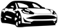 Close-up of car contour vinyl decal, three-quarter silhouette in black and white