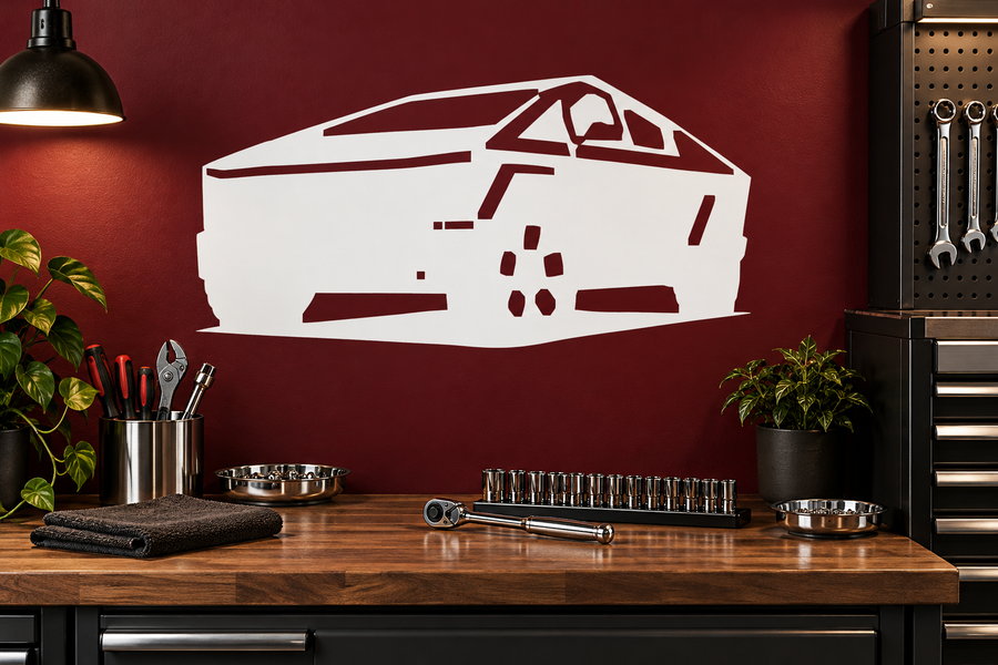 TeslaCX011 — Cybertruck Three Quarter Contour; illustrative application of the exact PDF artwork