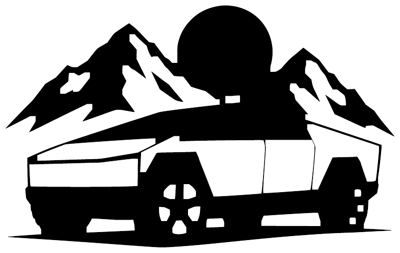 TeslaCX023 — Cybertruck Mountain Drive ; preview rendered from the saved vector PDF