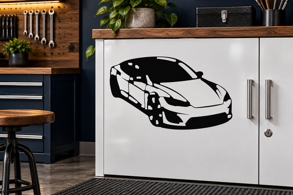 TeslaCX027 — Model S Garage Art; illustrative application of the exact PDF artwork