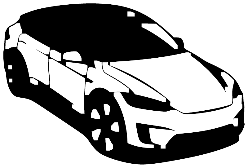TeslaCX028 — Model X Garage Art ; preview rendered from the saved vector PDF