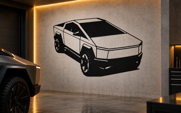 TeslaCX029 — Cybertruck Garage Art; illustrative application of the exact PDF artwork
