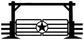 Texas ranch gate vinyl decal graphic with star center and fence lines