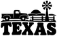 Black Texas ranch pickup vinyl decal silhouette with large TEXAS lettering and windmill