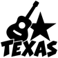 Black guitar and star vinyl decal with TEXAS lettering