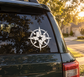 Texas star compass vinyl decal for car window, white and black star and Texas outline
