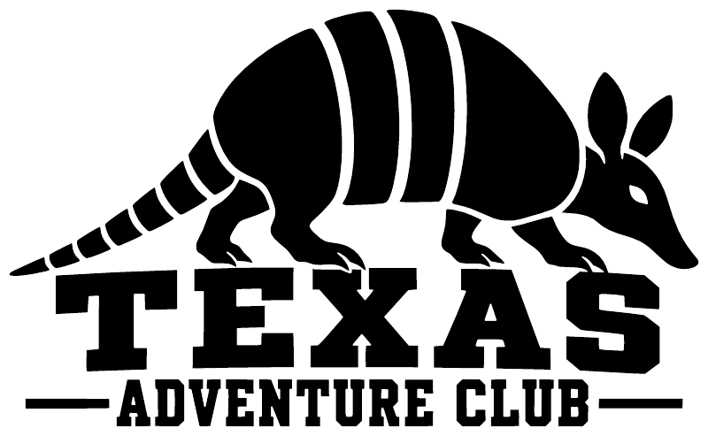 Black Texas longhorn and “TEXAS ADVENTURE CLUB” vinyl decal with “adventure club” banner