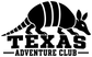 Black Texas longhorn and “TEXAS ADVENTURE CLUB” vinyl decal with “adventure club” banner