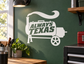 White vinyl Texas home decal with cart and bold “ALWAYS TEXAS” text