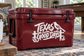 Texas Good Days vinyl decal with bird silhouette and lettering on a cooler