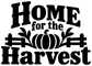 Home for the Harvest vinyl decal text design, pumpkin center with crossed harvest tools