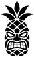 Black and white pineapple smile tiki vinyl decal, bold outline